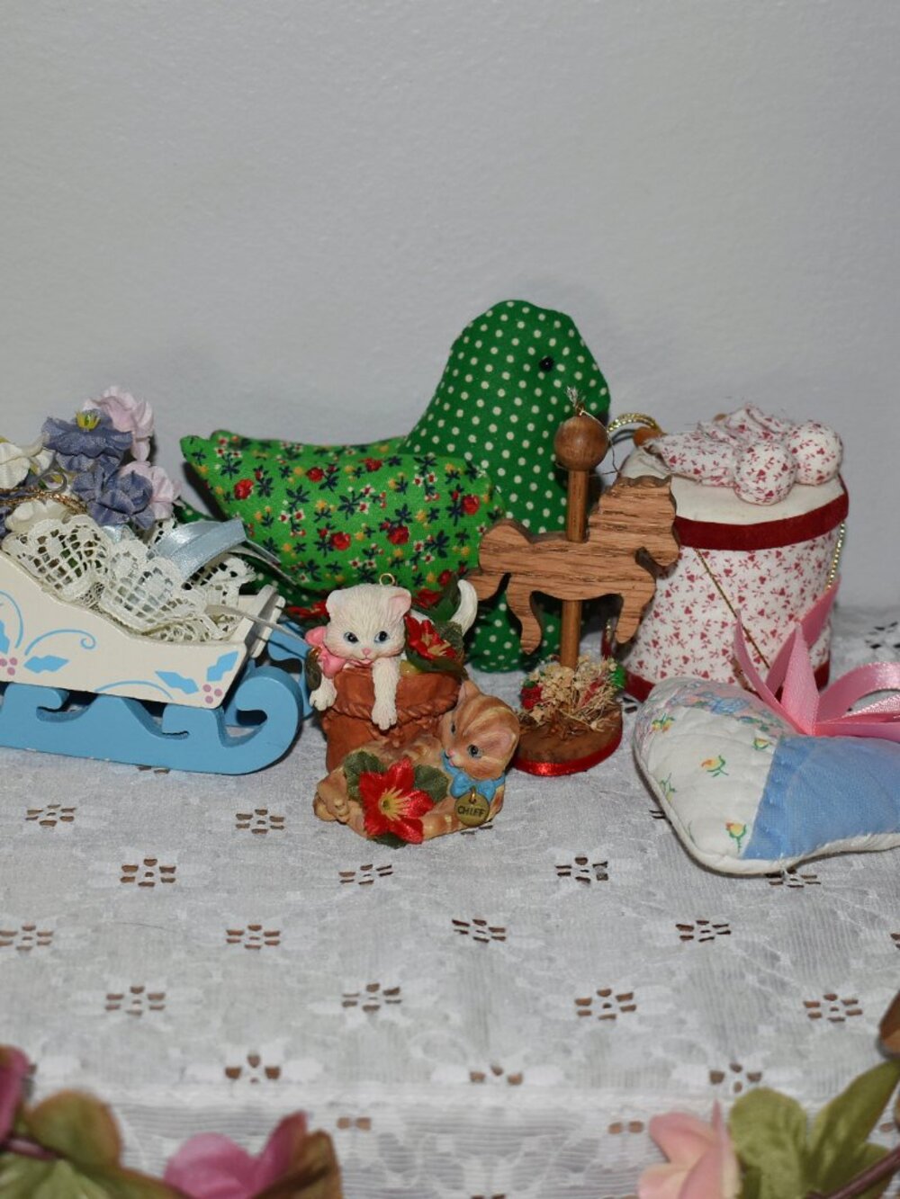 Vintage Handmade Country Cottage Cottagecore Christmas Holiday Ornament lot